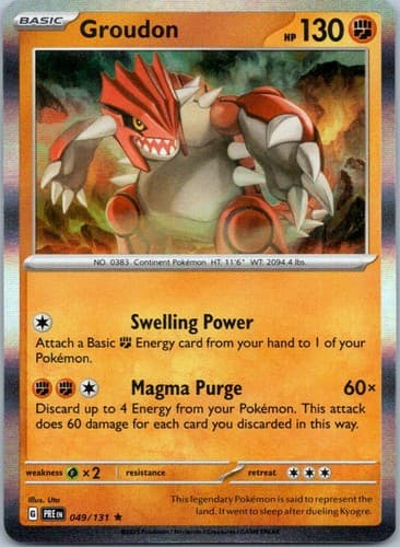 Groudon Rare SV: Prismatic Evolutions 049/131 NM