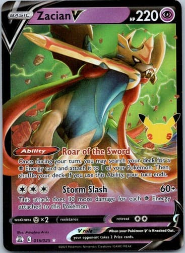 Zacian V Ultra Rare Celebrations 016/025 NM