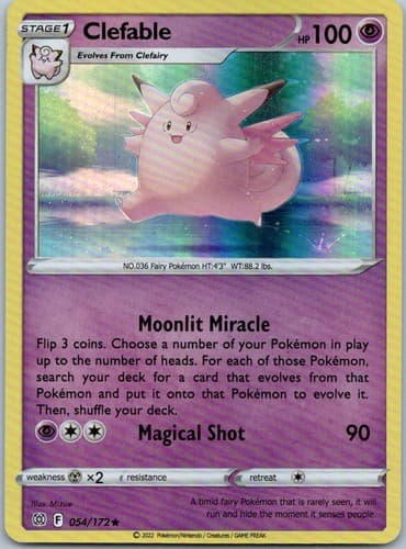 Clefable Rare SWSH09: Brilliant Stars 054/172 NM