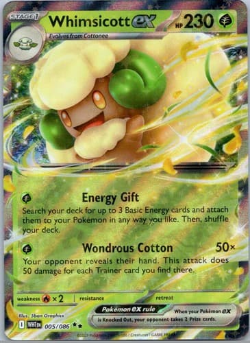 Whimsicott ex Double Rare SV: White Flare 005/086 NM
