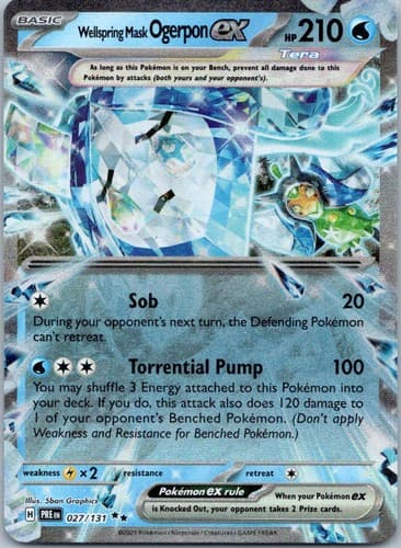 Wellspring Mask Ogerpon ex Double Rare SV: Prismatic Evolutions 027/131 NM