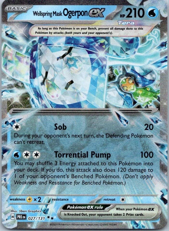 Wellspring Mask Ogerpon ex Double Rare SV: Prismatic Evolutions 027/131 NM