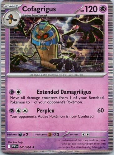Cofagrigus Rare SV: White Flare 040/086 NM