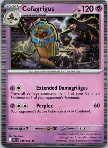 Cofagrigus Rare SV: White Flare 040/086 NM
