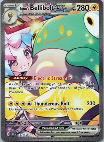 Iono's Bellibolt ex Special Illustration Rare SV09: Journey Together 183/159 NM