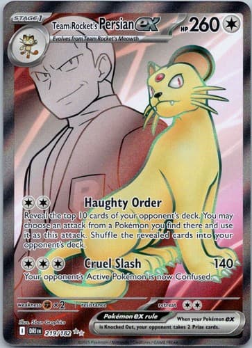 Team Rocket's Persian ex Ultra Rare SV10: Destined Rivals 219/182 NM