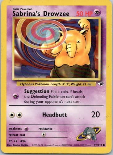 Sabrina's Drowzee Common Gym Heroes 092/132 NM