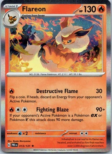 Flareon Rare SV: Prismatic Evolutions 013/131 NM