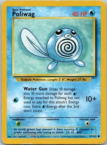 Poliwag Common Base Set (Shadowless) 059/102 NM