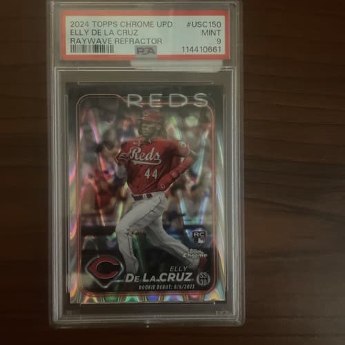 2024 Topps Chrome Upd Elly De La Cruz Raywave Refractor #usc150 PSA Mint 9