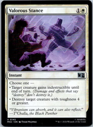 Valorous Stance U Commander: Marvel Super Heroes 145 NM