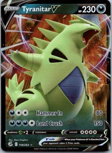 Tyranitar V Ultra Rare SWSH08: Fusion Strike 158/264 NM