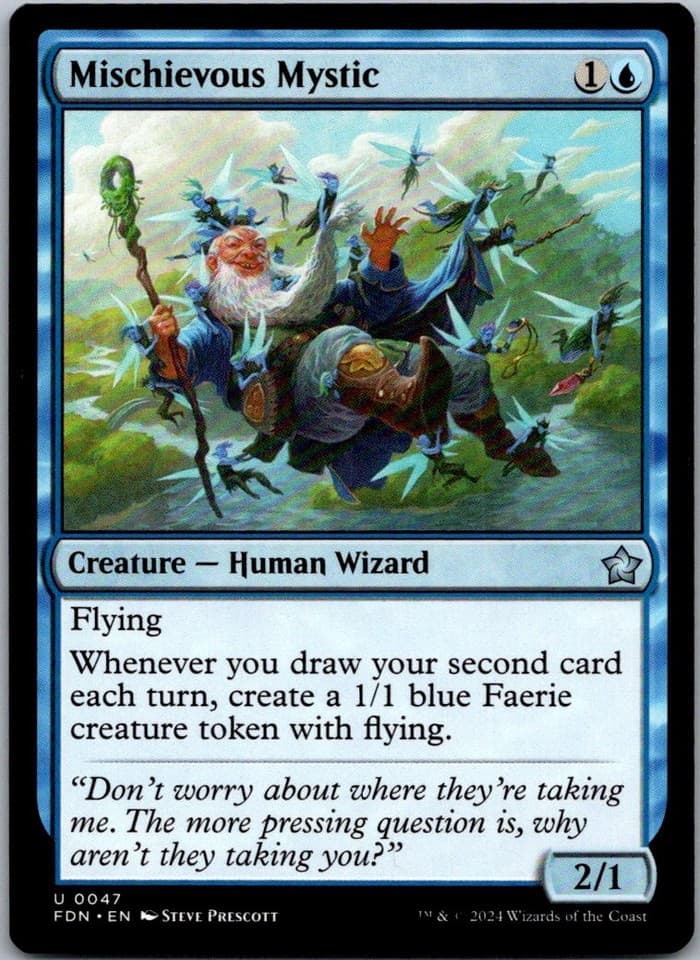 Mischievous Mystic U FDN #47 NM MTG Magic