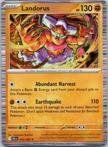 Landorus Rare SV: Black Bolt 053/086 NM