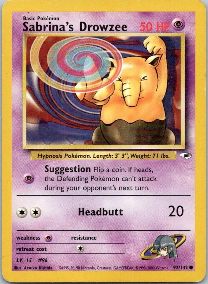 Sabrina's Drowzee Common Gym Heroes 092/132 NM