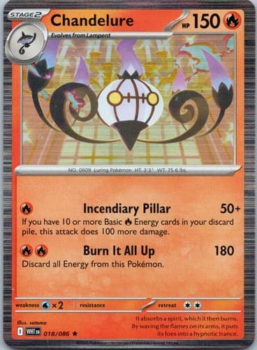Chandelure Rare SV: White Flare 018/086 NM