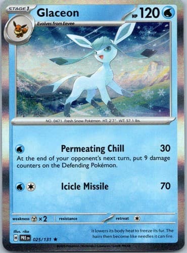 Glaceon Rare SV: Prismatic Evolutions 025/131 NM
