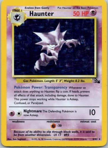 Haunter (6) Holo Rare Fossil 06/62 NM