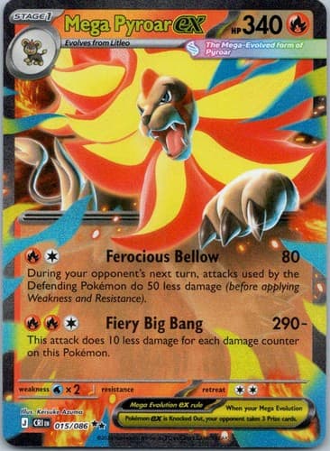 Mega Pyroar ex Double Rare ME04: Chaos Rising 015/086 NM