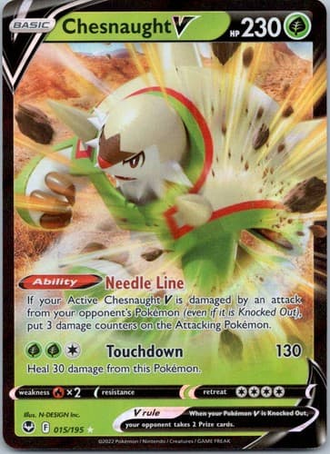 Chesnaught V Ultra Rare SWSH12: Silver Tempest 015/195 NM