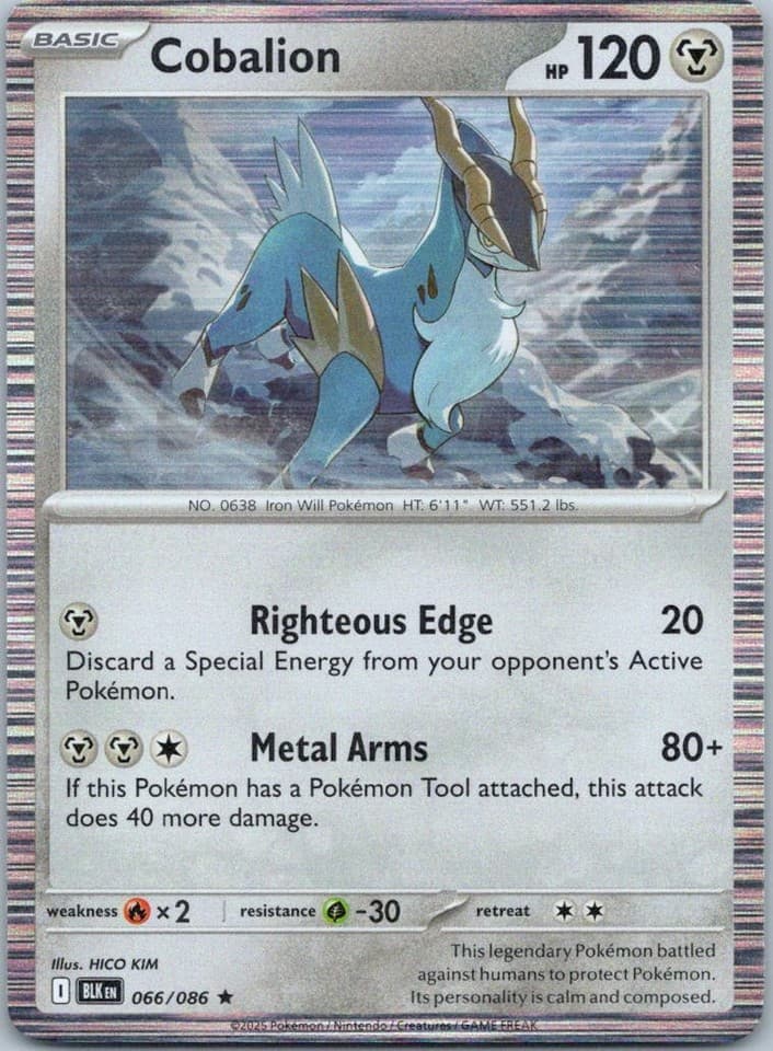 Cobalion Rare SV: Black Bolt 066/086 NM