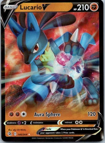 Lucario V Ultra Rare SWSH08: Fusion Strike 146/264 NM
