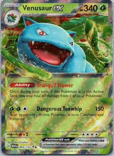 Venusaur ex Double Rare SV: Scarlet & Violet 151 003/165 NM