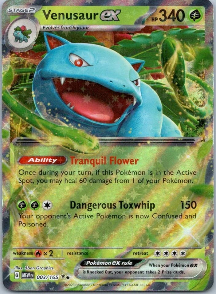 Venusaur ex Double Rare SV: Scarlet & Violet 151 003/165 NM