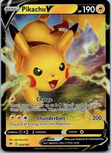 Pikachu V Ultra Rare SWSH04: Vivid Voltage 043/185 NM