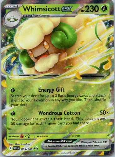 Whimsicott ex Double Rare SV: White Flare 005/086 NM