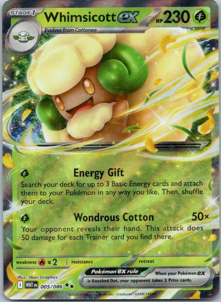 Whimsicott ex Double Rare SV: White Flare 005/086 NM