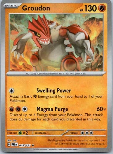 Groudon Rare SV04: Paradox Rift 093/182 NM