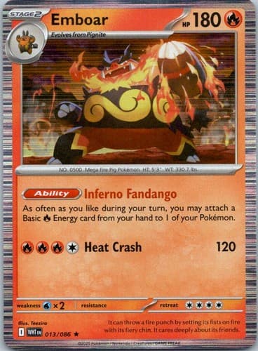 Emboar Rare Prize Pack Series Cards 013/086 NM
