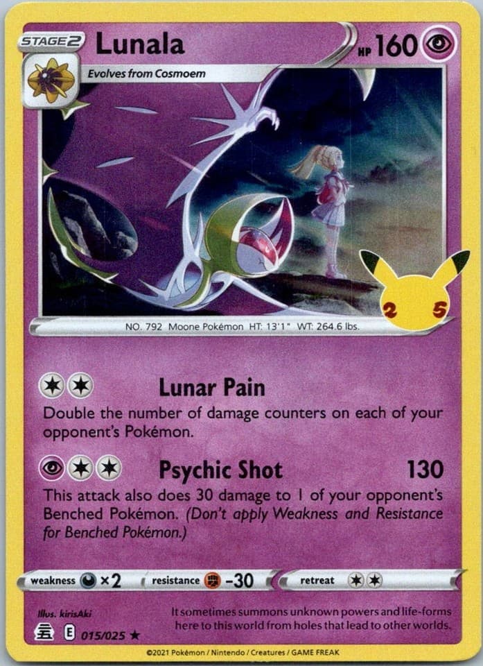 Lunala Holo Rare Celebrations 015/025 NM