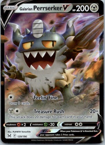 Galarian Perrserker V Ultra Rare SWSH11: Lost Origin 129/196 NM
