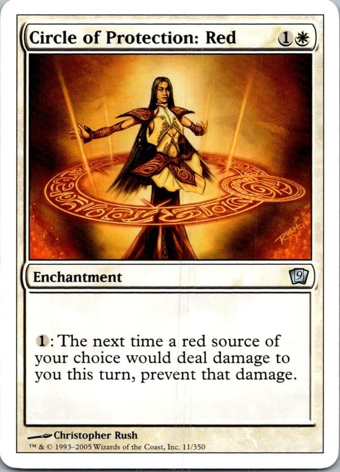 Circle of Protection: Red U 9ED #11 NM MTG Magic