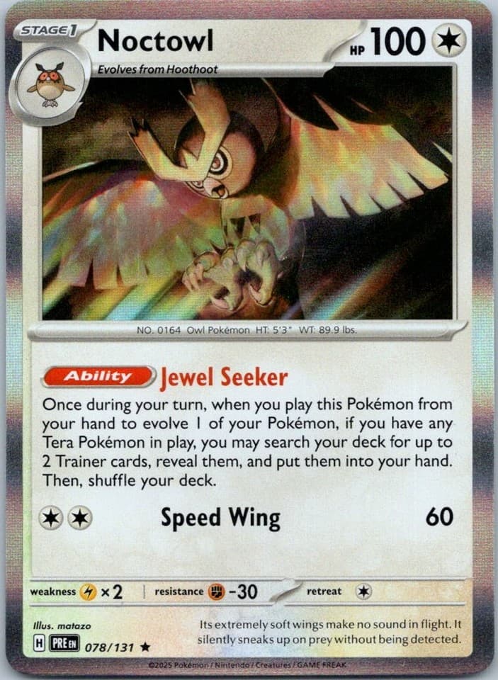 Noctowl Rare SV: Prismatic Evolutions 078/131 NM