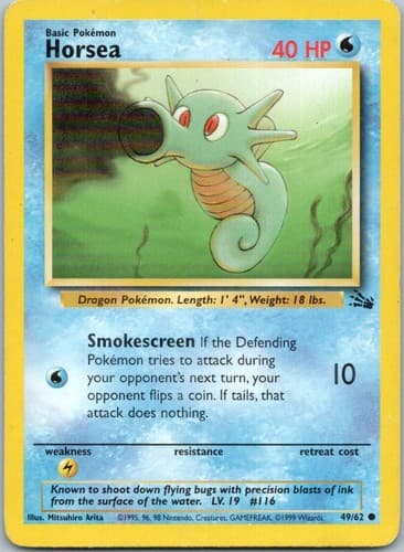 Horsea Common Fossil 49/62 NM