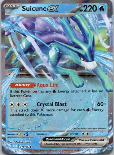 Suicune ex Classic Collection Trading Card Game Classic 010/034 NM
