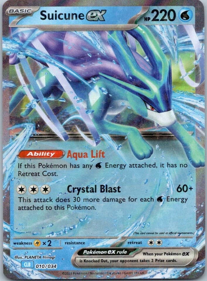 Suicune ex Classic Collection Trading Card Game Classic 010/034 NM