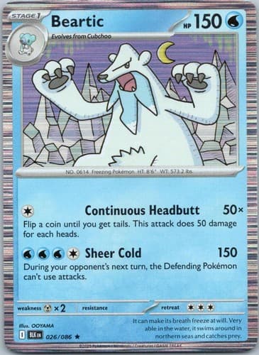 Beartic Rare SV: Black Bolt 026/086 NM