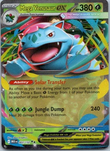 Mega Venusaur ex Double Rare Prize Pack Series Cards 003/132 NM