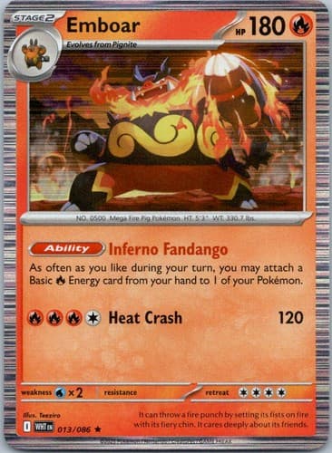 Emboar Rare Prize Pack Series Cards 013/086 NM