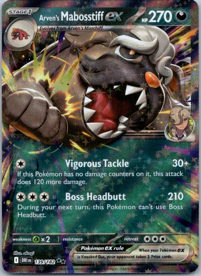 Arven's Mabosstiff ex Double Rare SV10: Destined Rivals 139/182 NM