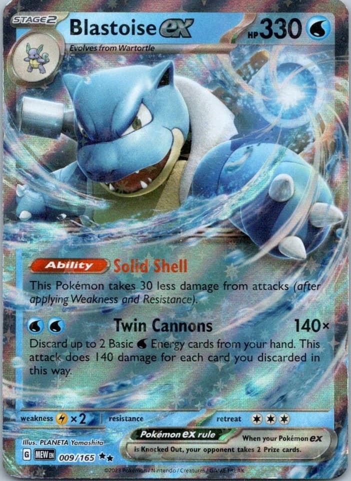 Blastoise ex Double Rare SV: Scarlet & Violet 151 009/165 NM