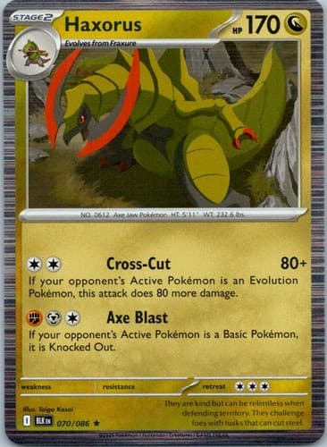 Haxorus Rare SV: Black Bolt 070/086 NM
