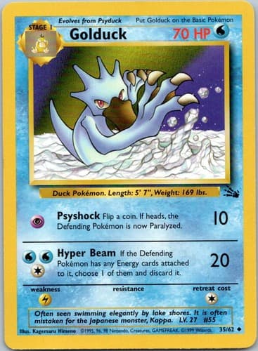 Golduck Uncommon Fossil 35/62 NM