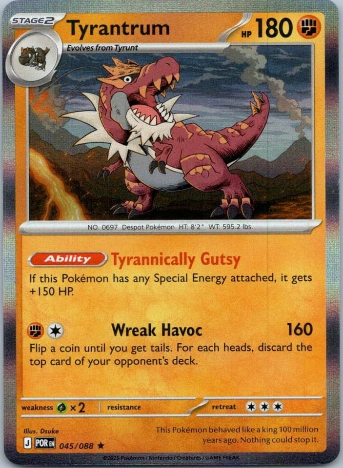 Tyrantrum - (Non - Holo) Rare Deck Exclusives 045/088 NM