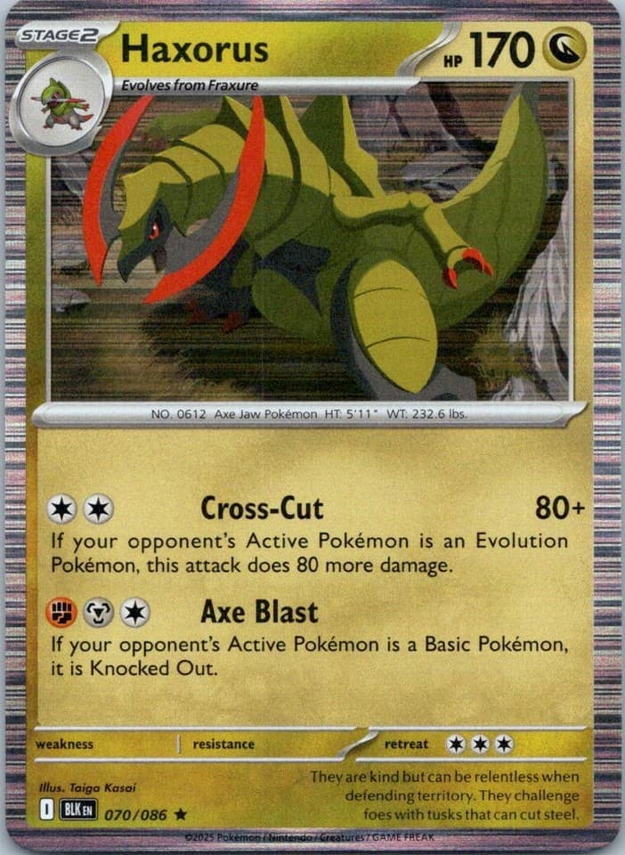 Haxorus Rare SV: Black Bolt 070/086 NM