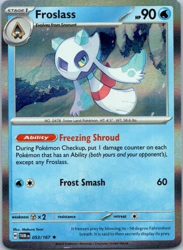Froslass Rare SV06: Twilight Masquerade 053/167 NM